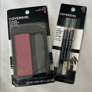 “🩷Bundle 4/$19” COVERGIRL Iced Plum Blush and Black Brow Pencil Set makeup bulky